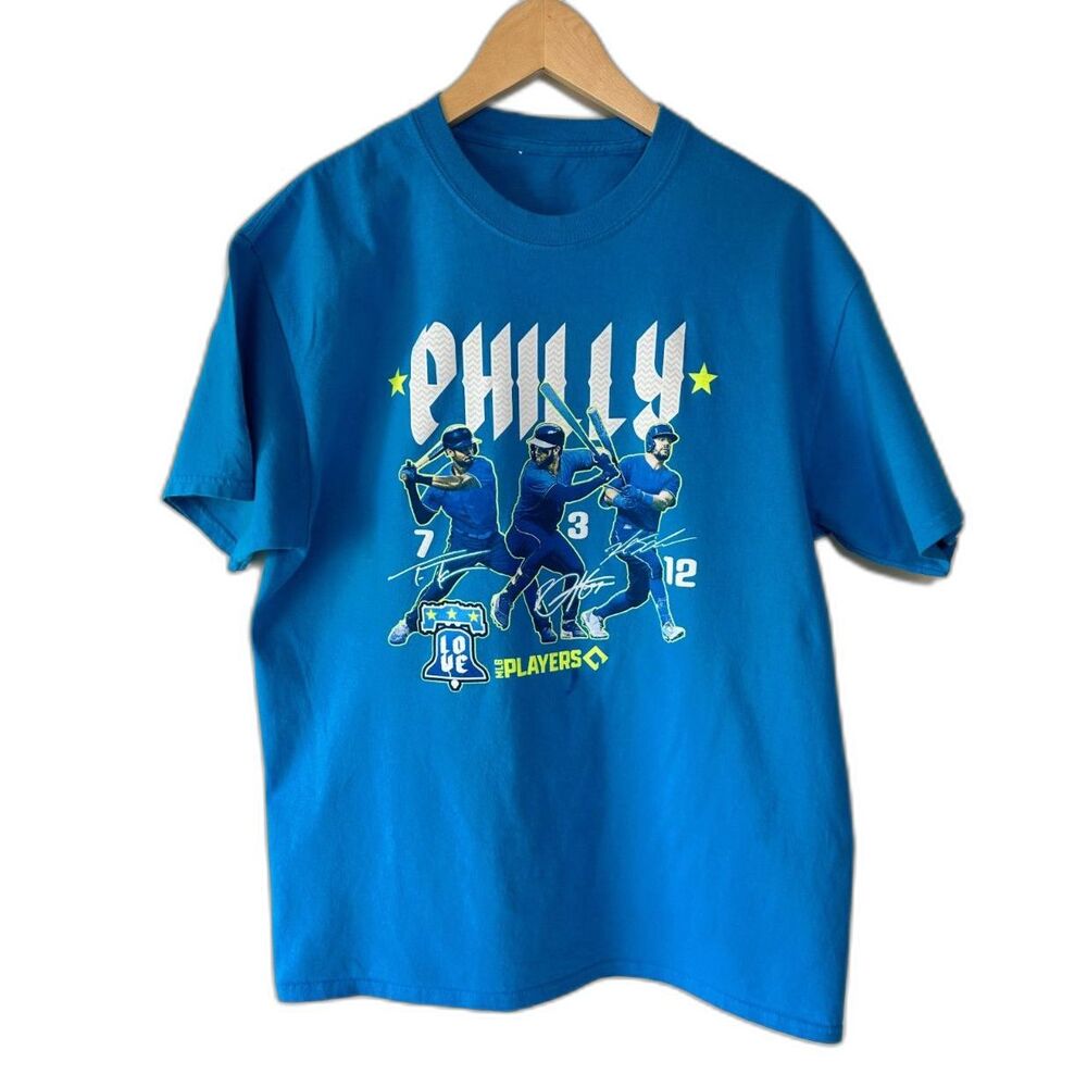 Philly Love Phillies Baseball Short Sleeve T-shirt Blue Size L